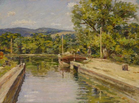 Theodore Robinson Canal Scene oil painting picture